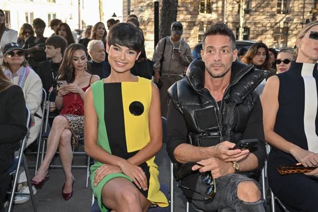 Paris Fashion Week, guests at the Pierre Cardin fashion show