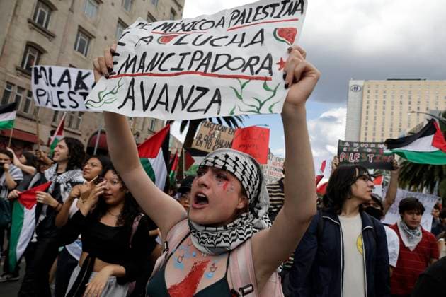 Mexico, pro-Palestine demonstration in Mexico City