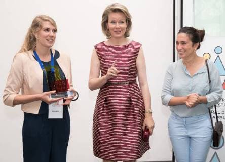 Brussels, Queen Mathilde during an award ceremony