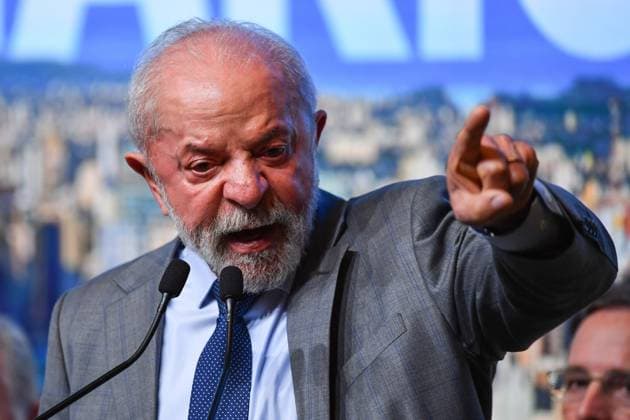 Brazil, Luiz Inacio Lula da Silva at the ceremony to announce the new property loan model