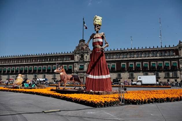 Mexico, Offering for the Day of the Dead Dia de los Muertos in Mexico City