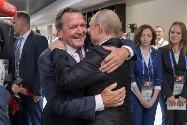 Russia, Vladimir Putin received Gerhard Schröder for a one-on-one meeting, archive pictures