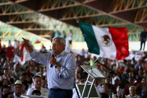 Elections in Mexico, election campaign with presidential candidate Obrador