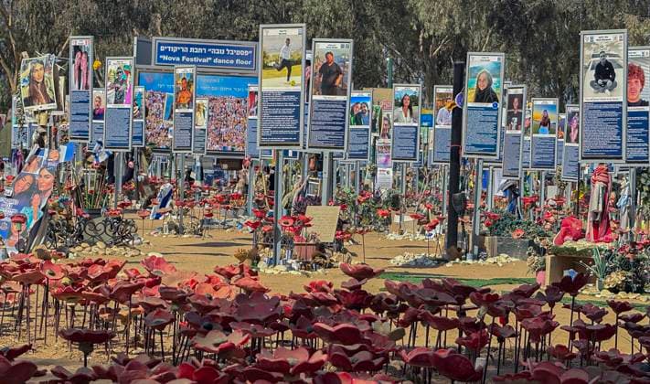 Israel, memorial site for the victims of the Hamas attack at the Nova music festival