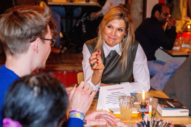 Queen Maxima visits Offline Club in Amsterdam