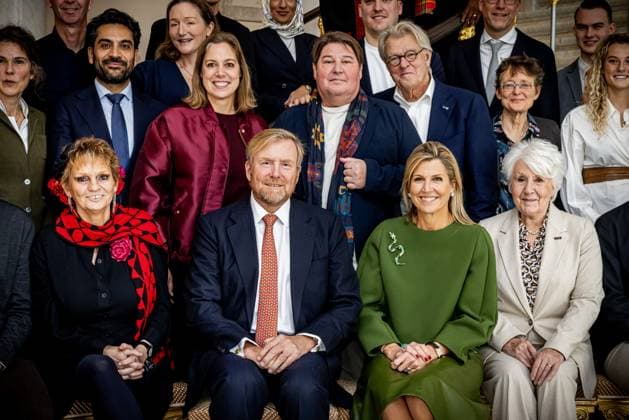 King Willem-Alexander and Queen Maxima at lunch for high-ranking guests in The Hague