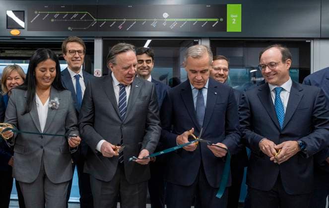 Canada, Mark Carney opens new railway line in Montreal