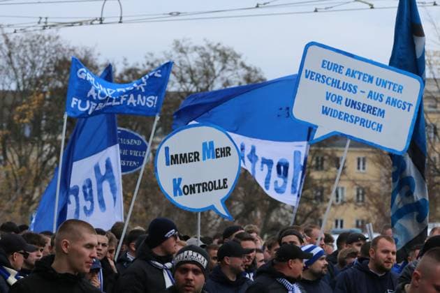 Leipzig, football fan scenes demonstrate against the plans of the interior ministers