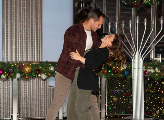 Shawn Johnson East and Andrew East visit the Empire State Building in New York