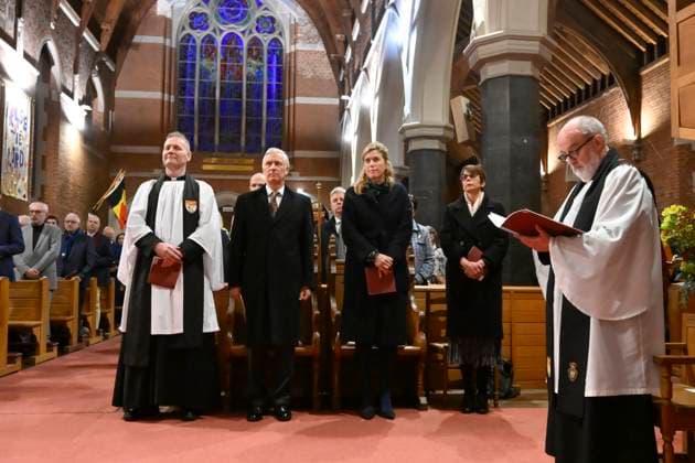 King Philippe of Belgium at vespers in the Pro-Cathedral of the Holy Trinity in Brussels