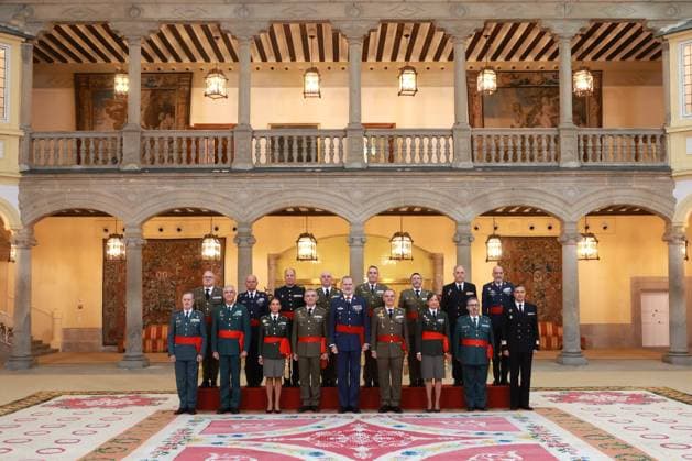 King Felipe of Spain receives military officers in Madrid
