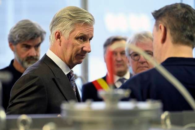 King Philippe of Belgium visits Materia Nova research centre in Mons