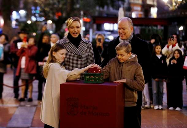 The Princely Family of Monaco opens the Christmas lights at Place d Armes