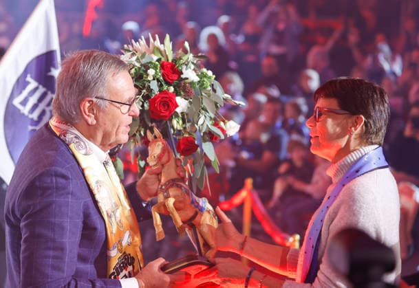 Princess Stephanie of Monaco at the preview of the Monte-Carlo Circus Festival at Europa-Park Rust