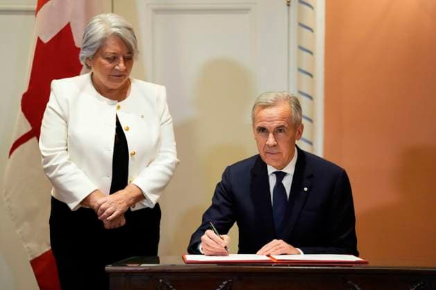 Canada, Mark Carney at the swearing-in ceremony at Rideau Hall in Ottawa