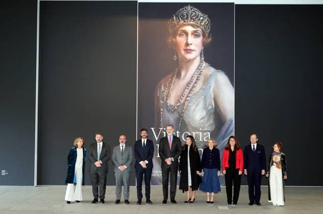 King Felipe and Queen Letizia at the opening of the exhibition on Queen Victoria Eugenie in Madrid