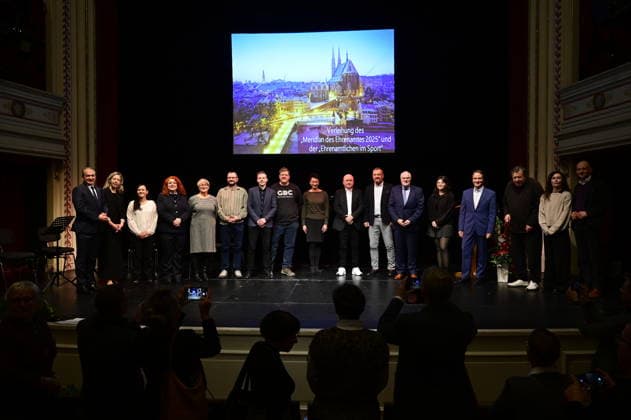 Saxony, ceremony to award the Meridian of Honour in the Gerhart-Hauptmann-Theater Görlitz
