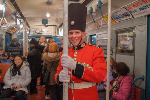 Vintage Holiday Train Ride of the Transit Museum in New York