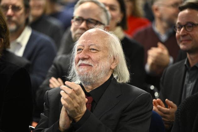 Nobel Laureate in Literature Laszlo Krasznahorkai visits Rinkeby Library in Stockholm