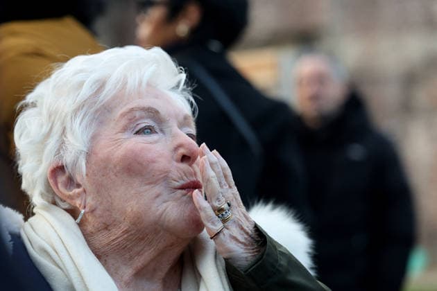 Line Renaud at the inauguration of a public garden named after her in Lille