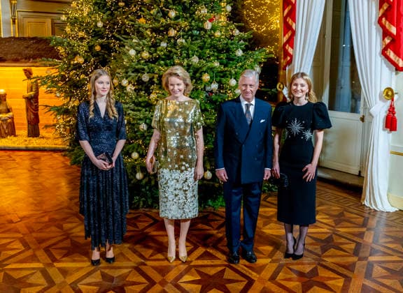 Belgian royal family welcomes guests to the Christmas concert at the Royal Palace in Brussels