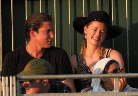 Amber Heard and Vito Schnabel at the tennis tournament in Wimbledon
