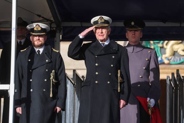 King Charles III visits the naval base in Dartmouth