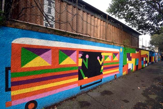 Geometric Bang Mural in Rome