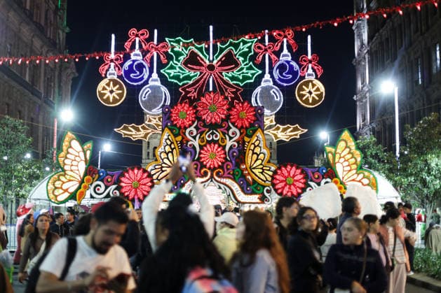 Mexico, Christmas festival on the Zocalo square in Mexico City