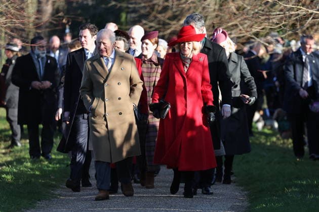British royals on their way to the Christmas service in Sandringham