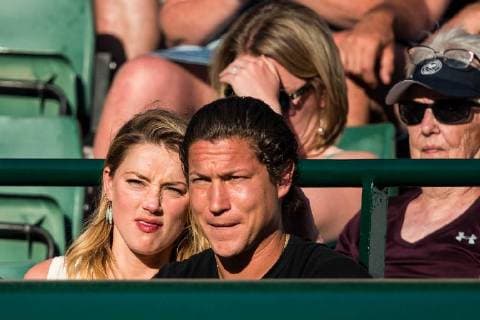 Amber Heard and Vito Schnabel at the tennis tournament in Wimbledon