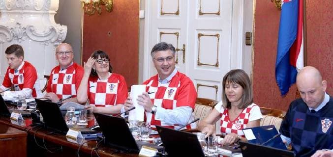 Croatia, cabinet members in national football jersey