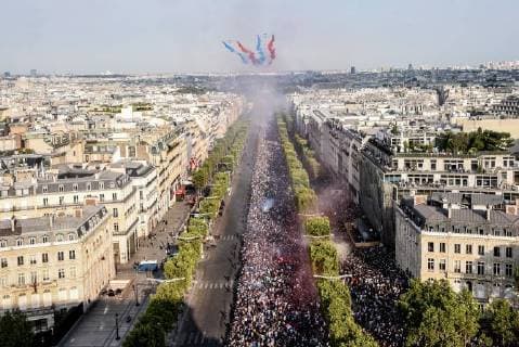 France, arrival of football world champions in Paris
