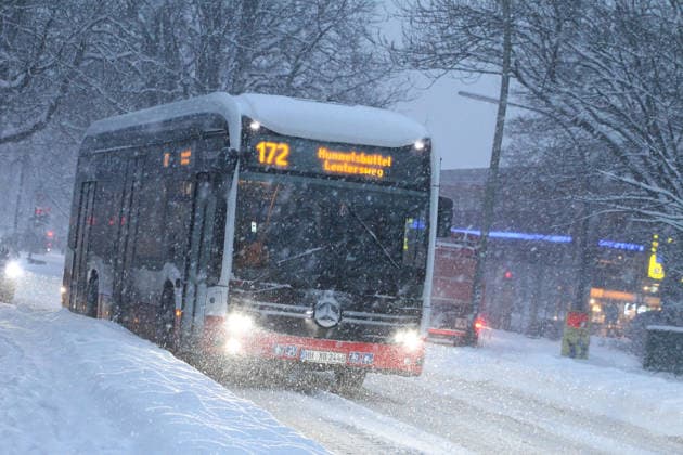 Hamburg, winter weather and snow