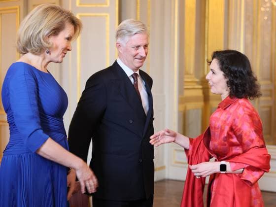 Royals, King Philippe and Queen Mathilde of Belgium receive representatives of the EU institutions in Brussels
