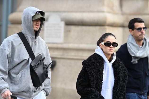 Romeo Beckham and Kim Turnbull out and about in Paris