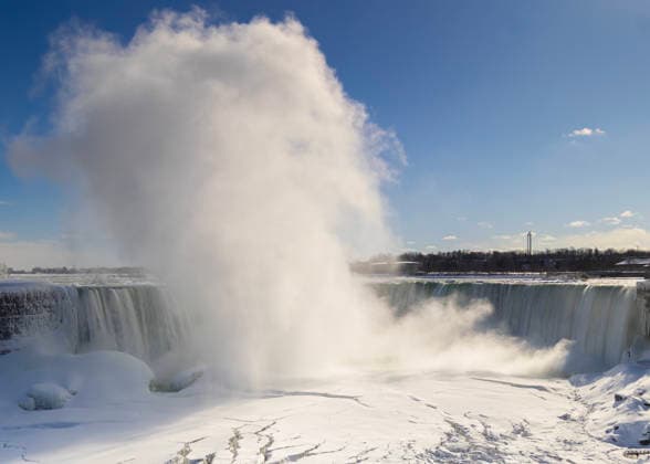 Canada, freezing cold at Niagara Falls in Ontario