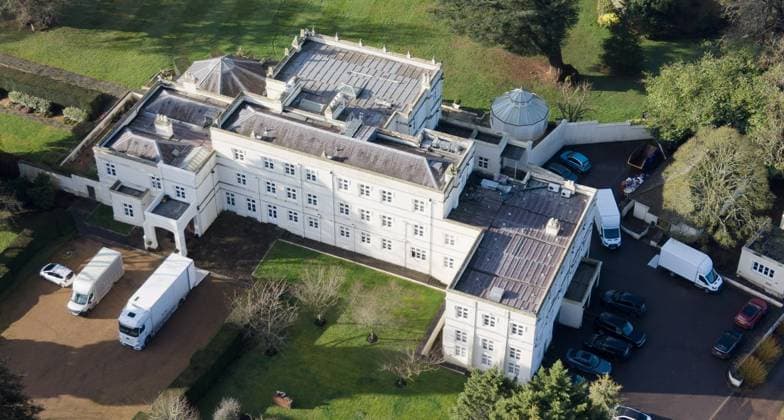 Removal van for Andrew Windsor in front of Royal Lodge in Windsor