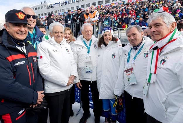 Milano Cortina 2026, Sergio Mattarella at the women's super-G