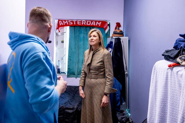 Queen Maxima of the Netherlands visits homeless charity in Amsterdam #17