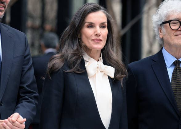 Queen Letizia of Spain during an event as part of the Madrid Design Festival