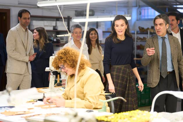 Queen Letizia of Spain visits Pedro Garcia shoe factory in Elda