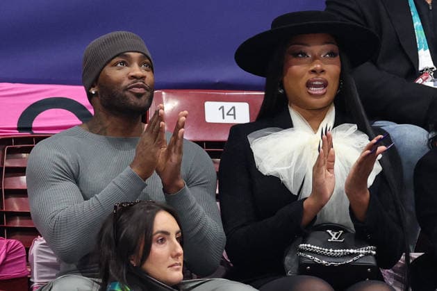 Milano Cortina 2026, Megan Thee Stallion in the stands during figure skating