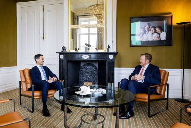 Royals, King Willem Alexander meets Rob Jetten in The Hague