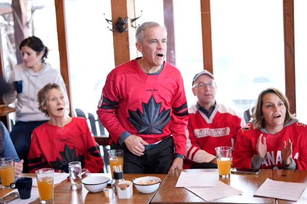 Milano Cortina 2026, ice hockey, men, final, Canada - USA, Mark Carney at public viewing