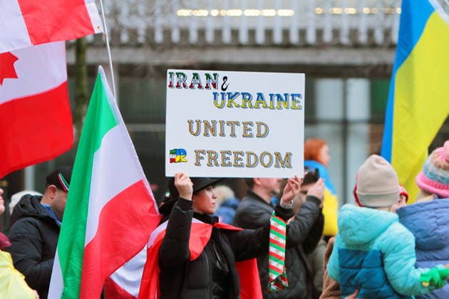 Canada, rally on the 4th anniversary of the Russian attack on Ukraine in Vancouver