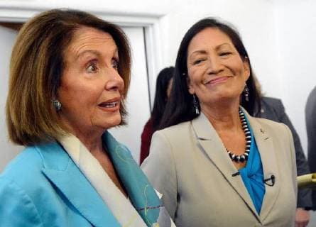 USA, Nancy Pelosi in election campaign for Deb Haaland in New Mexico