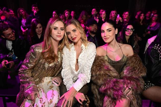 Milan Fashion Week, guests at the Roberto Cavalli fashion show