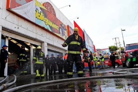 Mexico, fire in a shoe factory in Mexico City