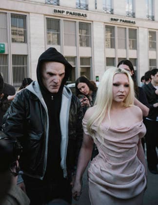 Paris Fashion Week, Alexis Stone as guest at the Matieres Fecales fashion show